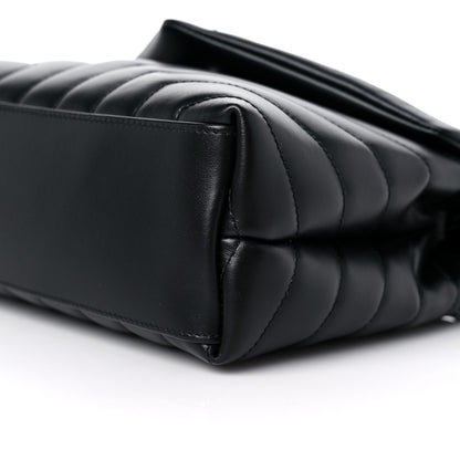Saint Laurent Calfskin Y Quilted Monogram Small Loulou Chain Satchel Black 9 of 9