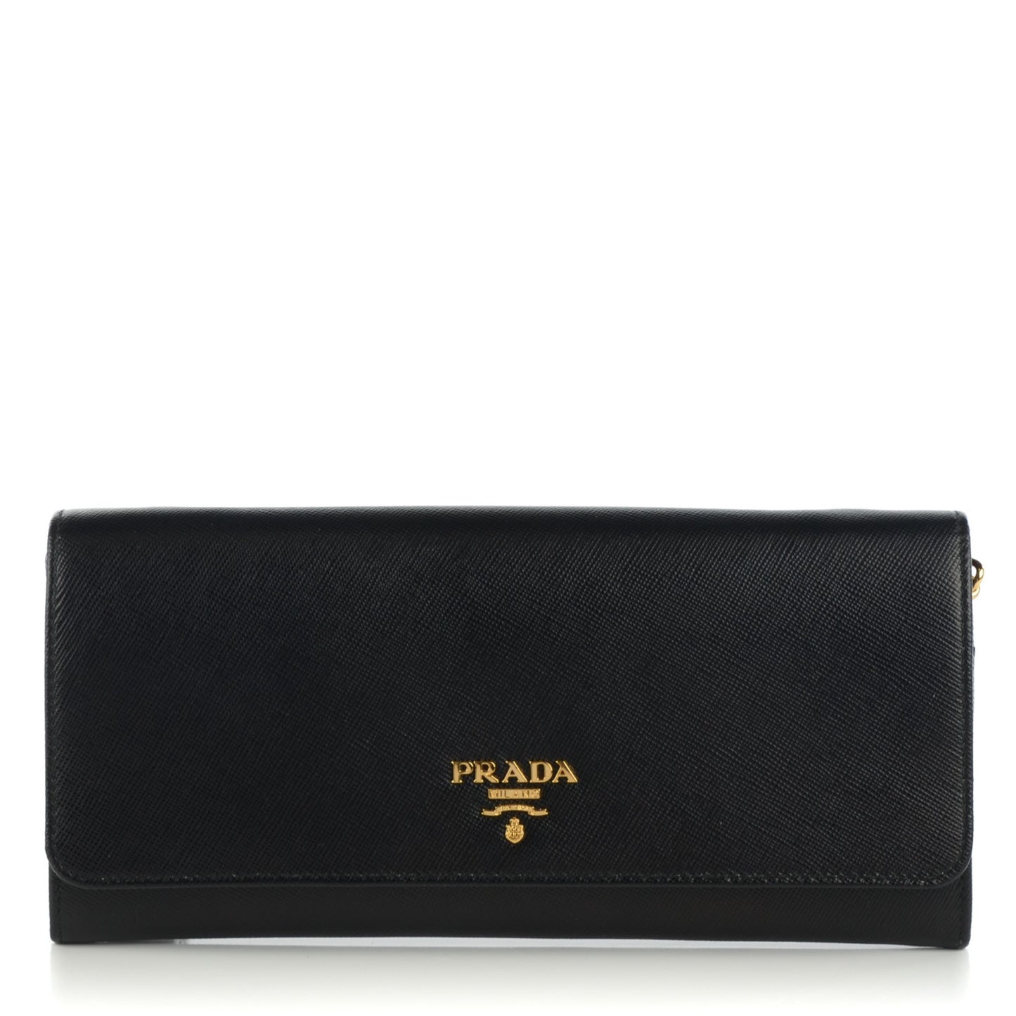 Saffiano Metal Oro Chain Wallet Nero Black