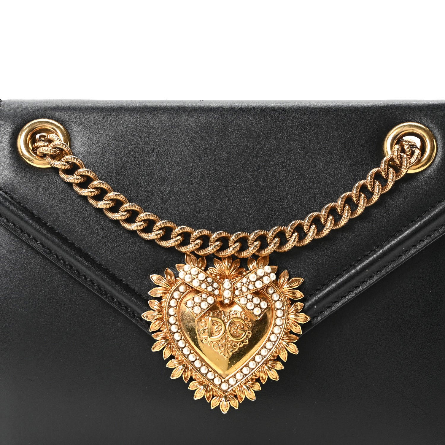 Dolce & Gabbana Smooth Calfskin Medium Devotion Crossbody Bag Black 7 of 9