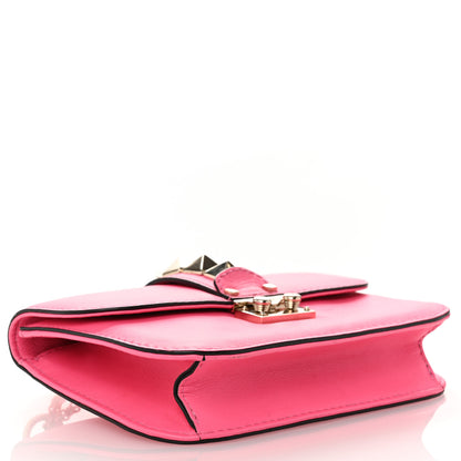 Valentino Garavani Vitello Small Glam Lock Rockstud Flap Deep Fuxia 4 of 9