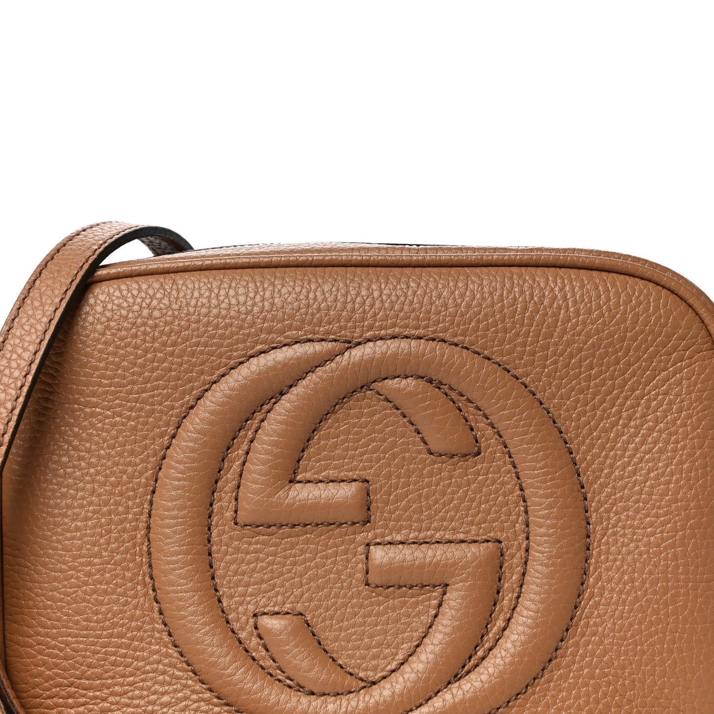 Pebbled Calfskin Small Soho Disco Bag Camelia