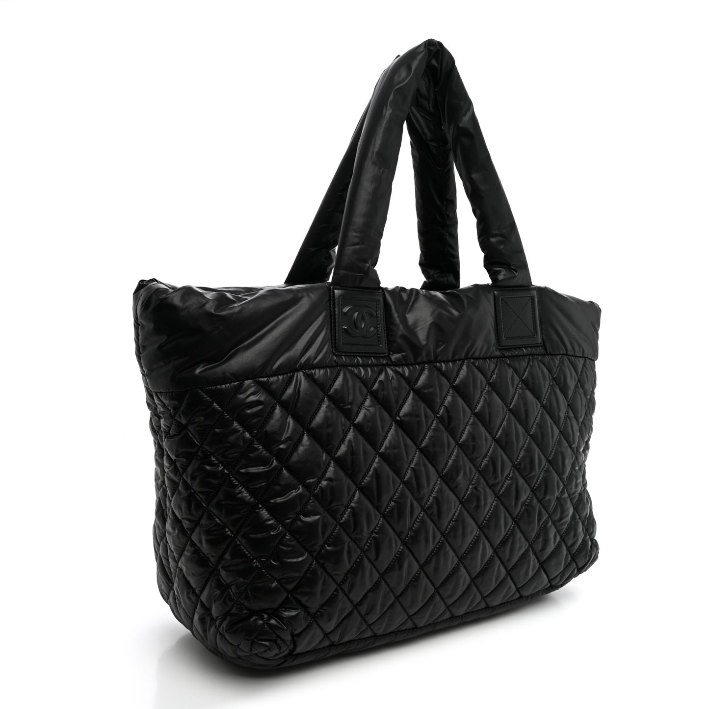 Nylon Quilted Large Coco Cocoon Tote Black