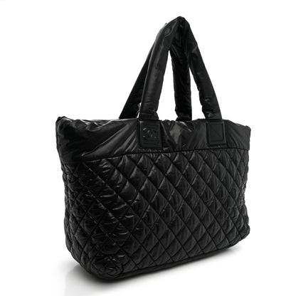 Chanel Nylon Quilted Large Coco Cocoon Tote Black 3 of 12
