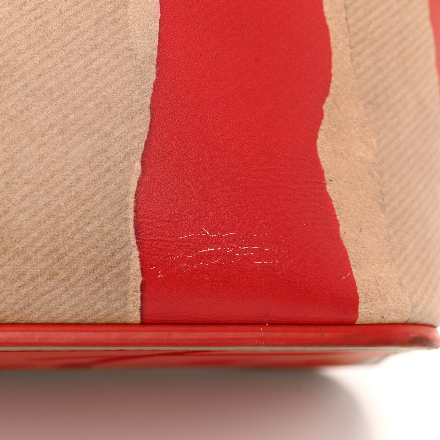 Calfskin Spikes Loubi Print East West Cabata Tote Kraft Red
