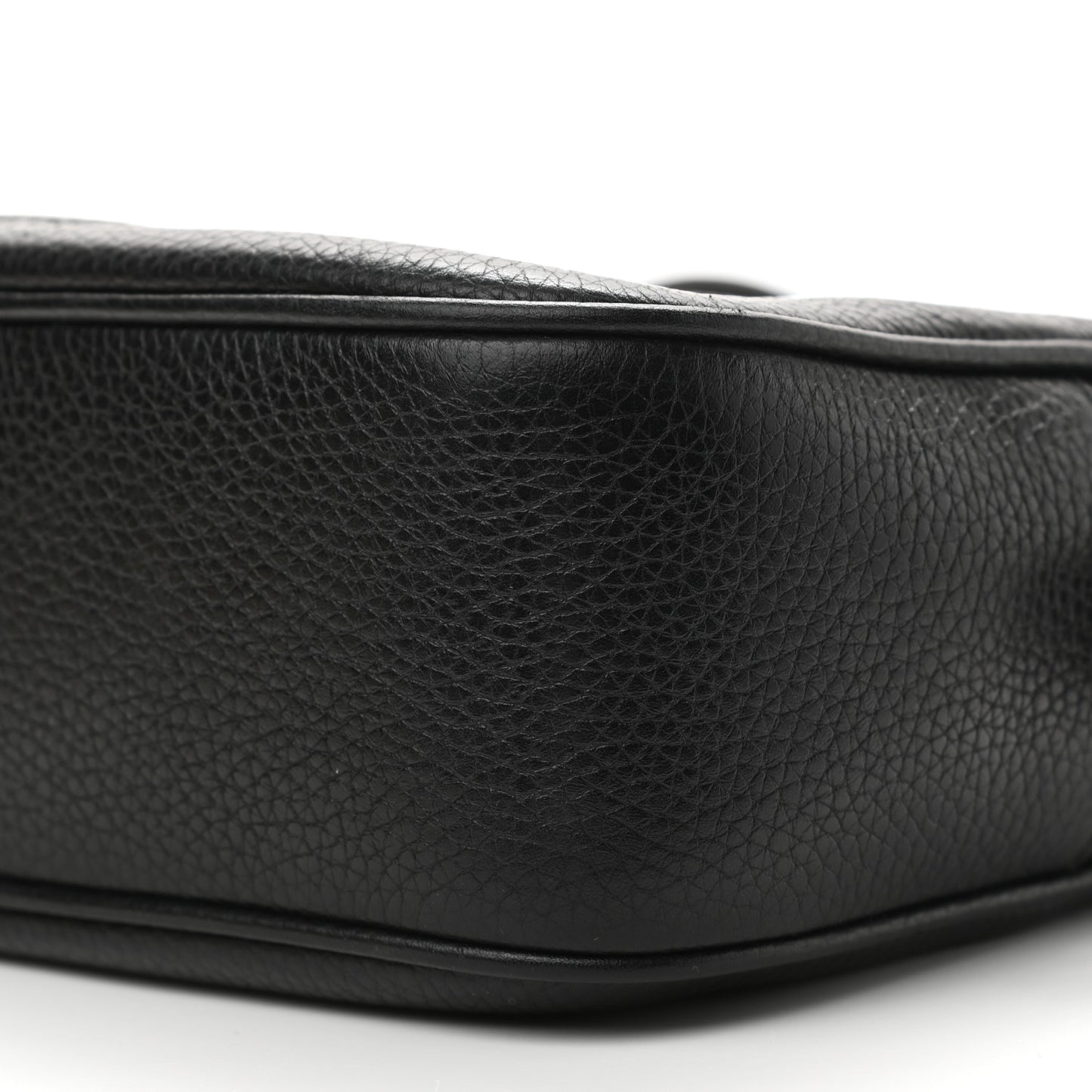 Pebbled Calfskin Small Soho Disco Bag Black