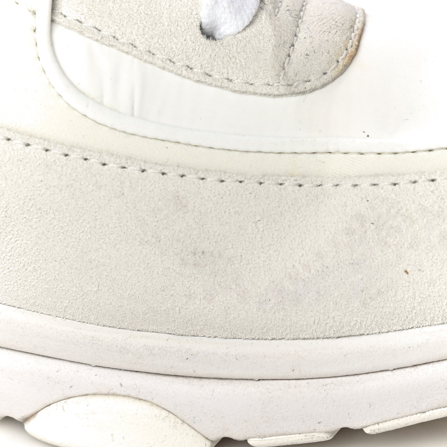 Suede Calfskin Fabric CC Sneakers 39.5 White