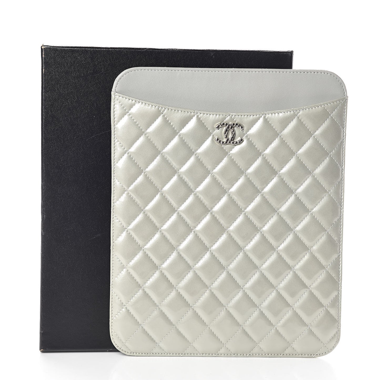 Patent Quilted Brilliant iPad Case Grey
