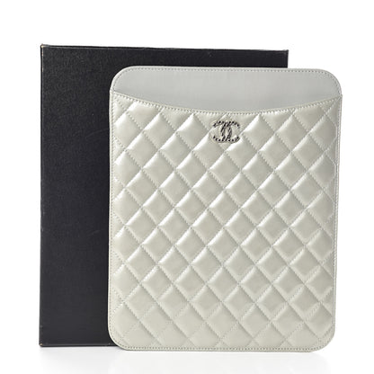 Chanel Patent Quilted Brilliant iPad Case Grey 9 of 9