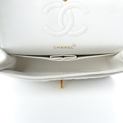 Chanel Caviar Quilted Medium Double Flap White 6 of 18