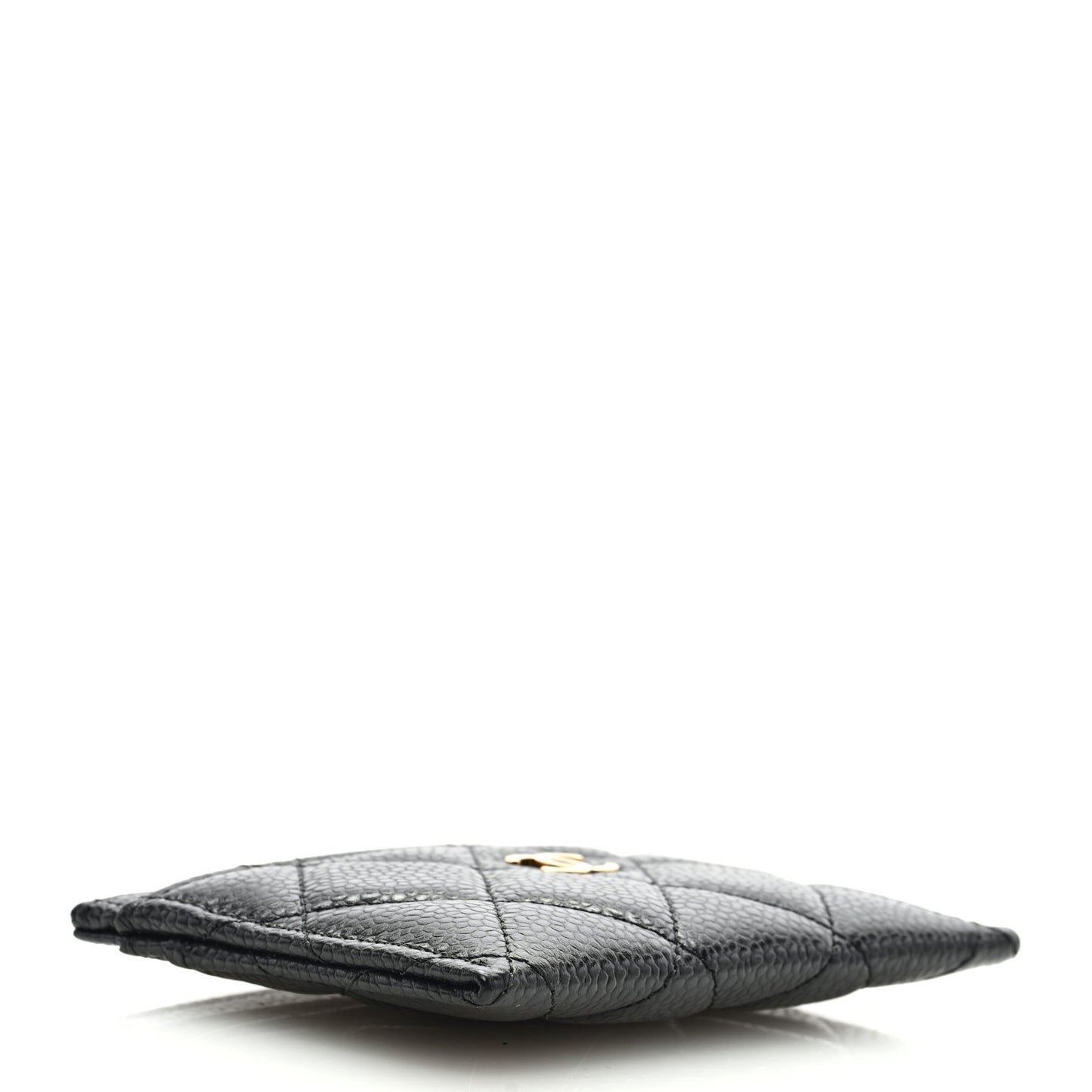 Caviar Quilted Card Holder Black