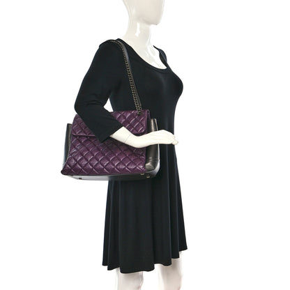 Chanel Metallic Calfskin Medium Lady Pearly Flap Dark Purple 2 of 12