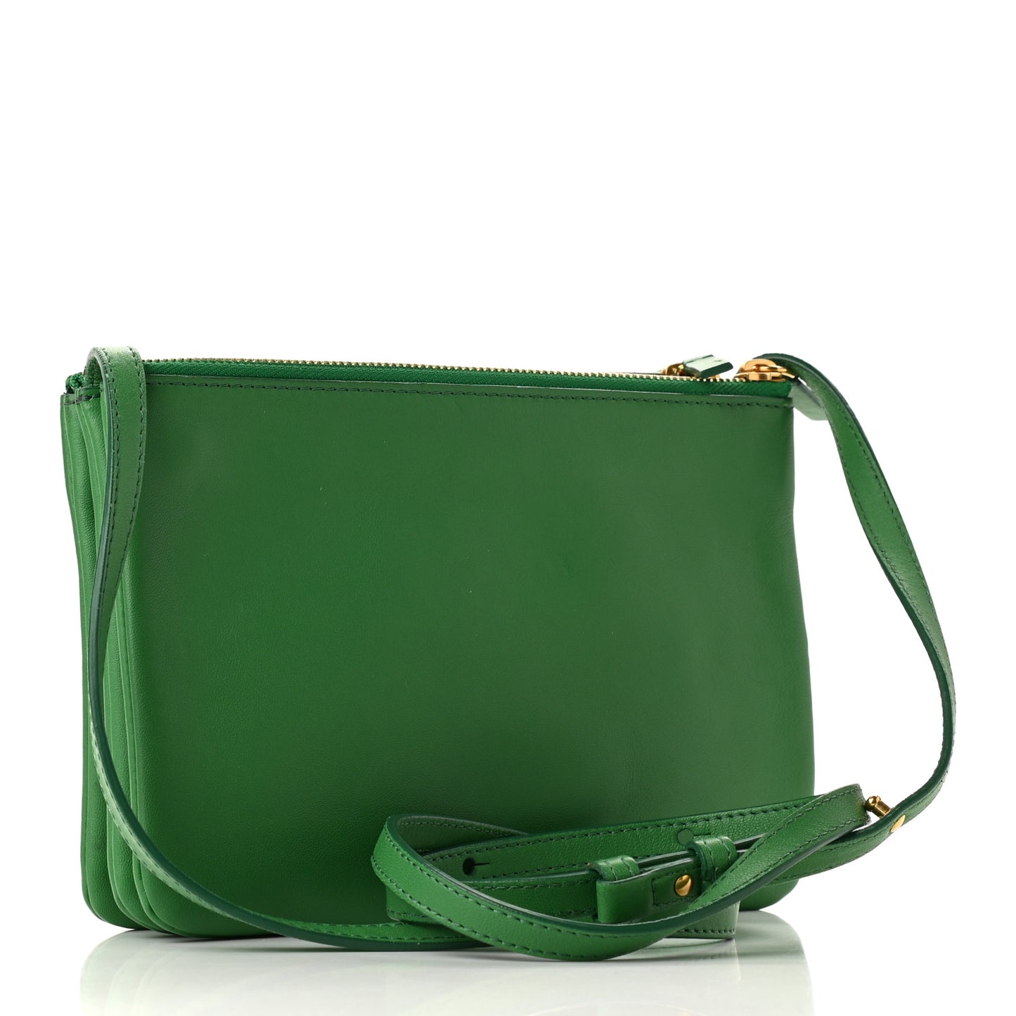 Lambskin Small Trio Crossbody Bag Grass