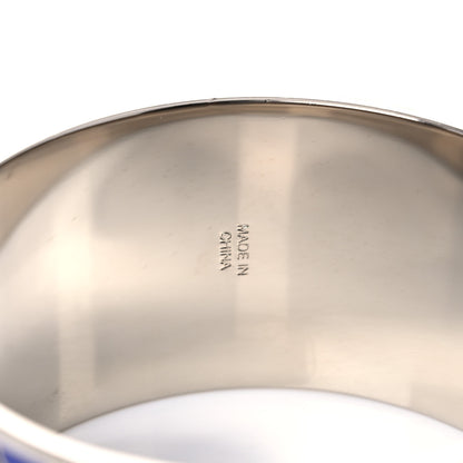 Alexander McQueen Wide Enamel Skull Bangle Bracelet Brown Blue 6 of 6