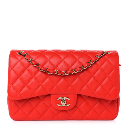Chanel Caviar Quilted Jumbo Double Flap Red 1 of 9
