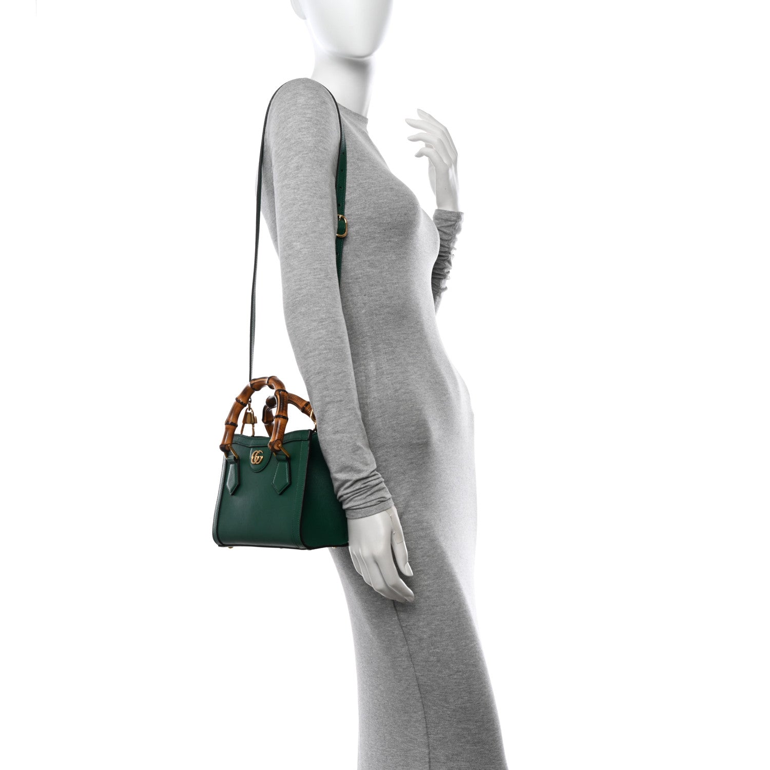 Gucci Wonka Grain Calfskin Mini Diana Tote Bag Green Yellow Fluo 2 of 10