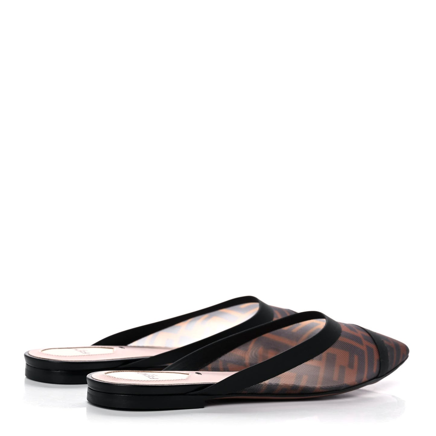 Technical Mesh Vitello FF Colibri Flat Mules 38 Tobacco Moro Black