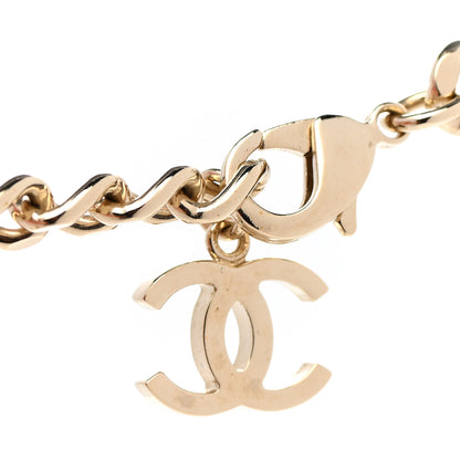 Chanel Enamel Metal Logo Choker Necklace Gold White Black 5 of 7