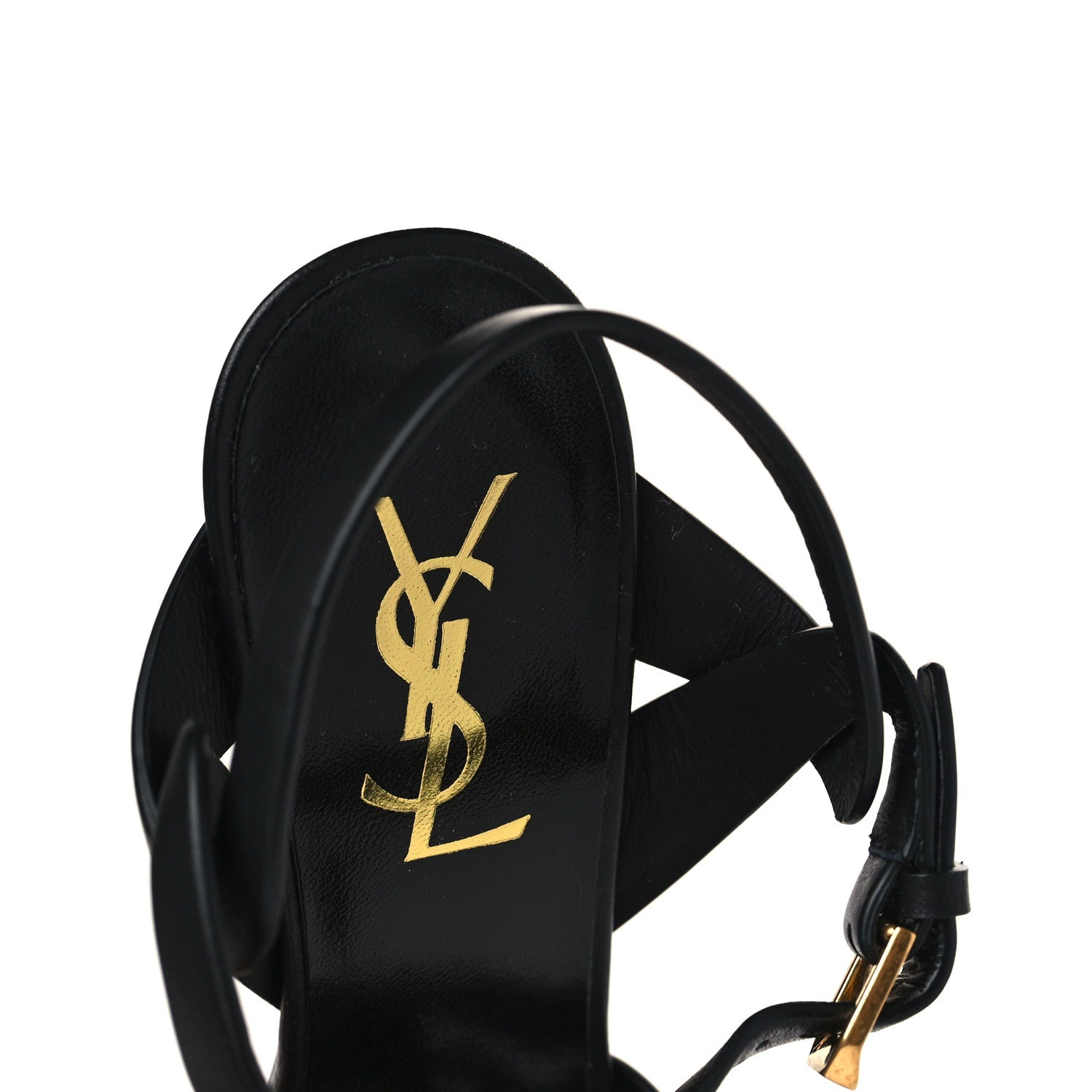 Saint Laurent Calfskin Tribute 75 Platform Sandals 37 Black 8 of 11