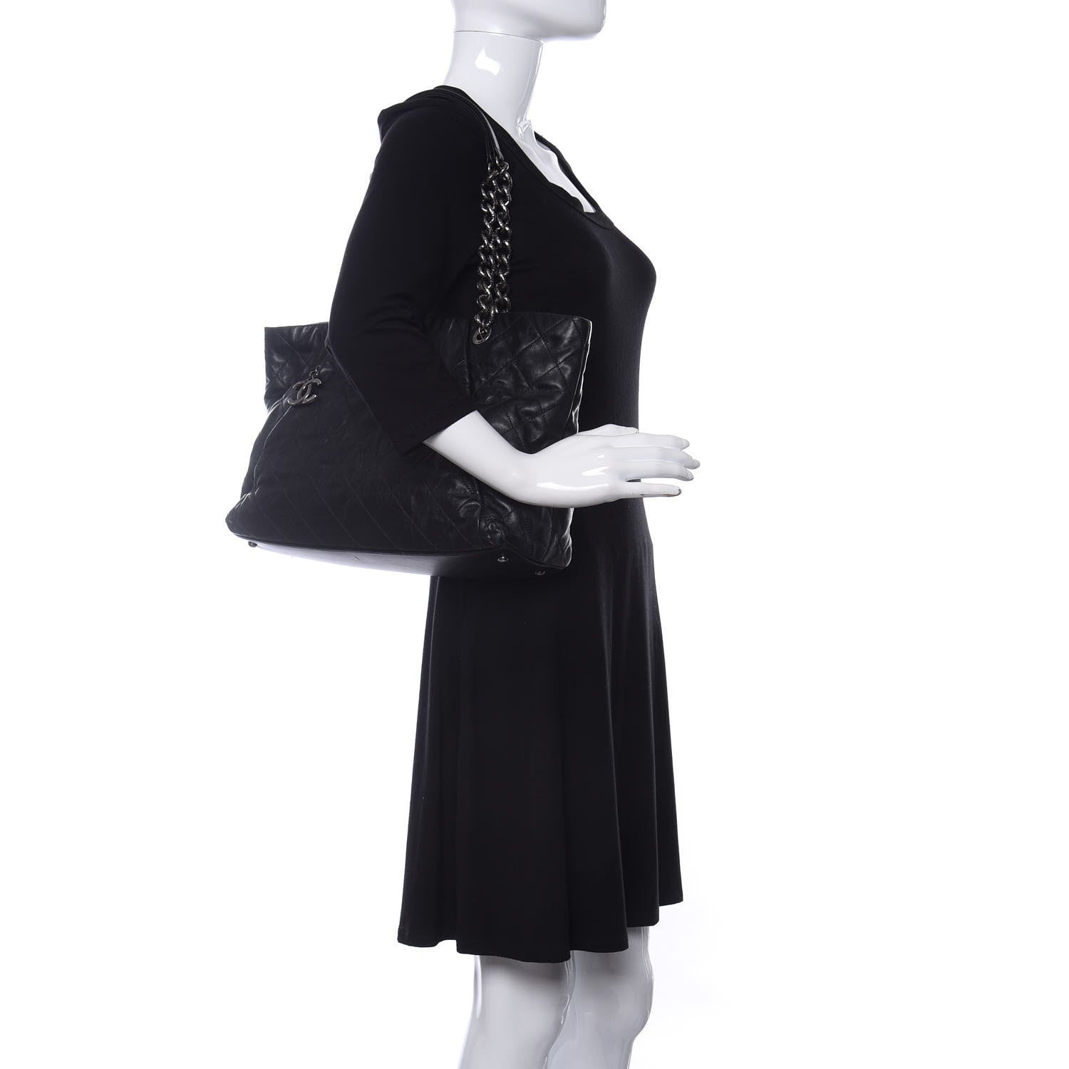 Chanel Lambskin Quilted Tote Black 2 of 12