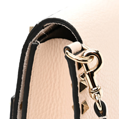 Valentino Garavani Grained Calfskin Small Rockstud Flap Crossbody Bag Light Ivory 9 of 9
