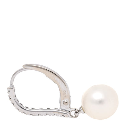 Mikimoto 18K White Gold Diamond Akoya Pearl 7.5mm Drop Earrings 5 of 5
