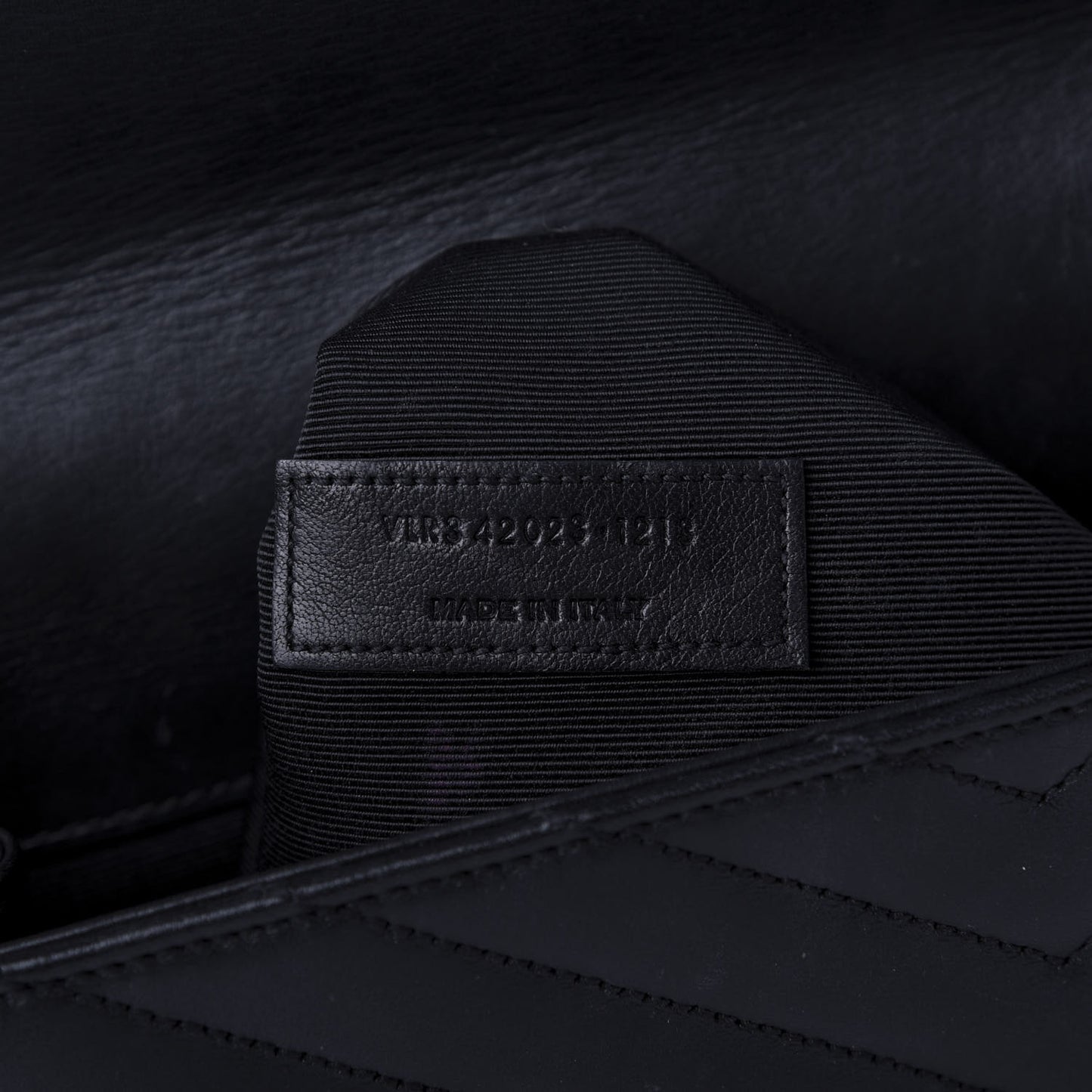 Smooth Calfskin Matelasse Chevron Large Monogram Satchel Black