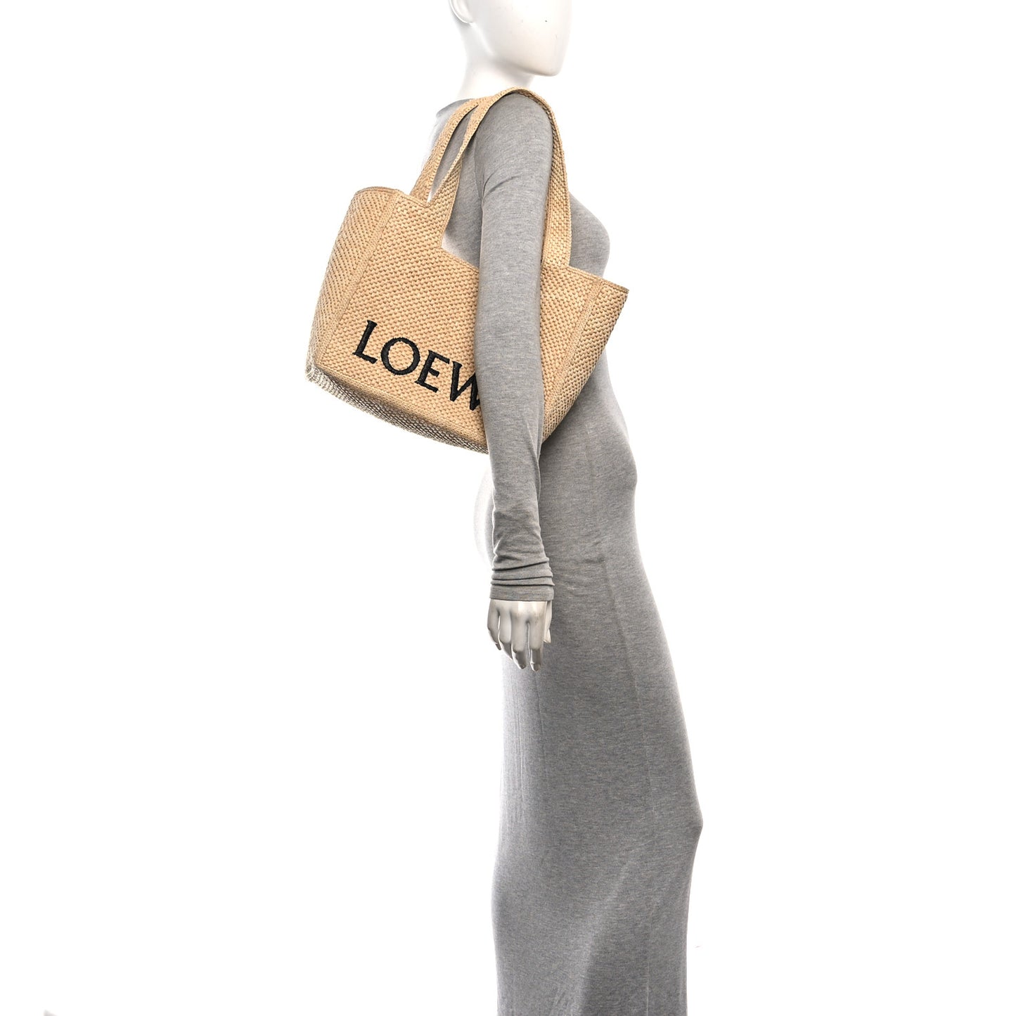 X PAULA'S IBIZA Raffia Medium  Font Tote Natural Tan