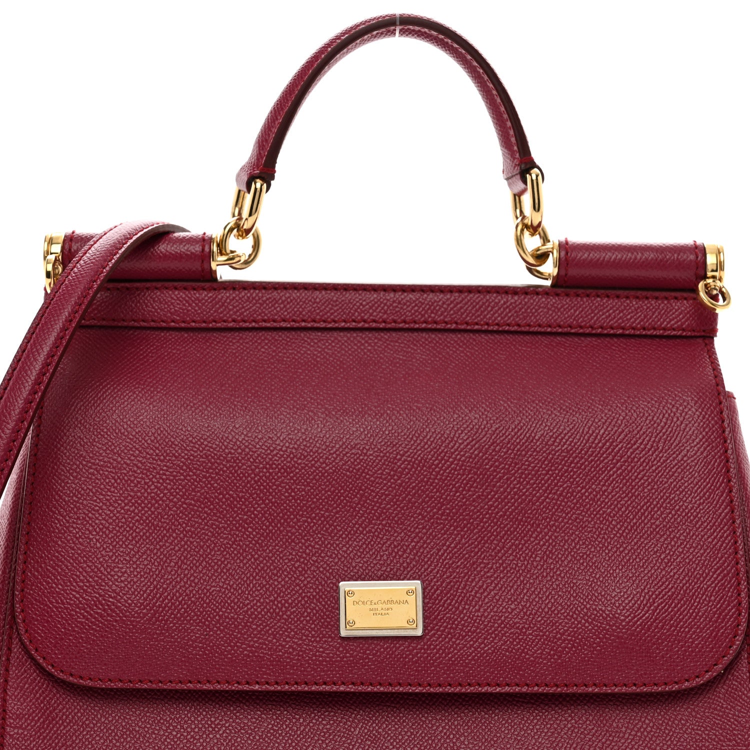 Dolce & Gabbana Dauphine Medium Miss Sicily Satchel Dark Red 7 of 9