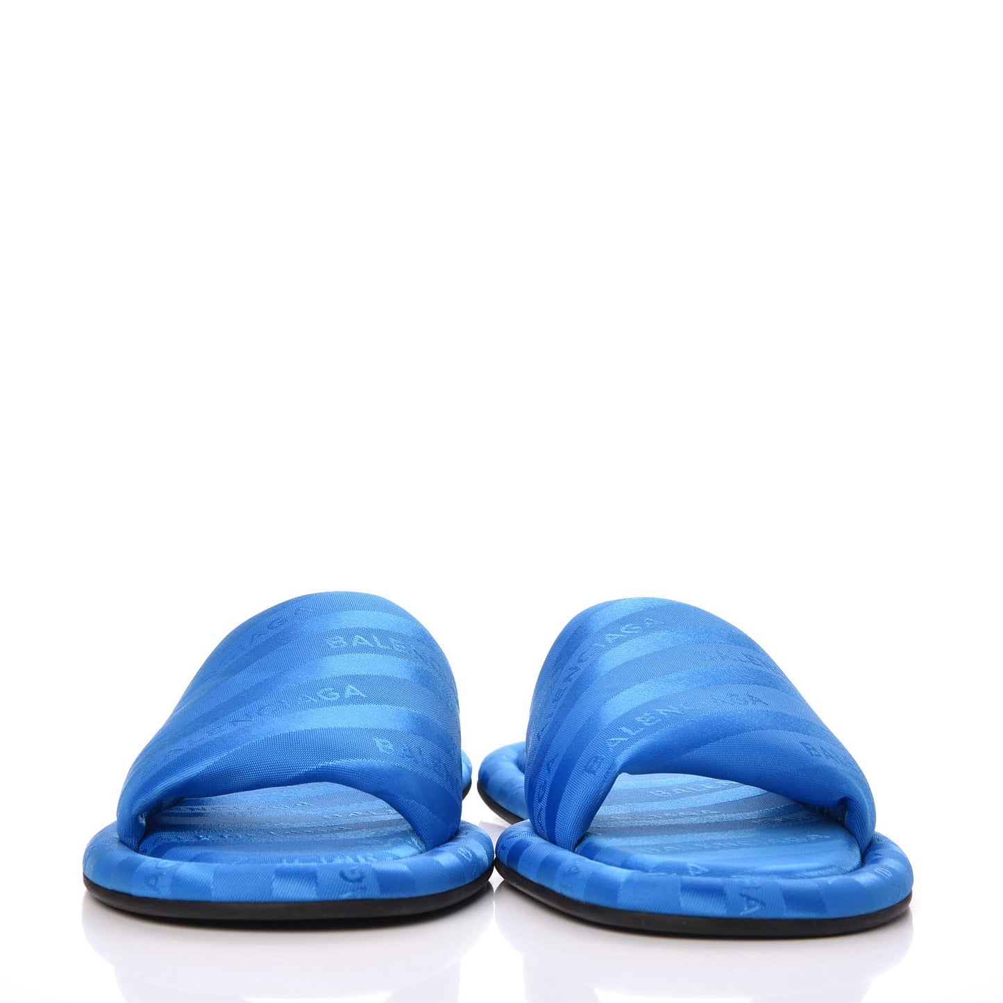 Nylon Jacquard Diagonal Logo Hotel Slide Sandals 35 Bleu