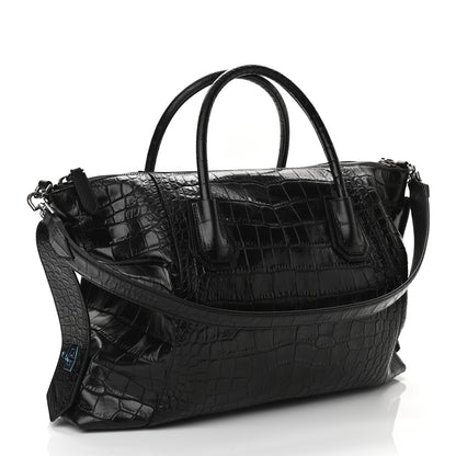 Givenchy Calfskin Crocodile Embossed Medium Soft Antigona Black 3 of 9