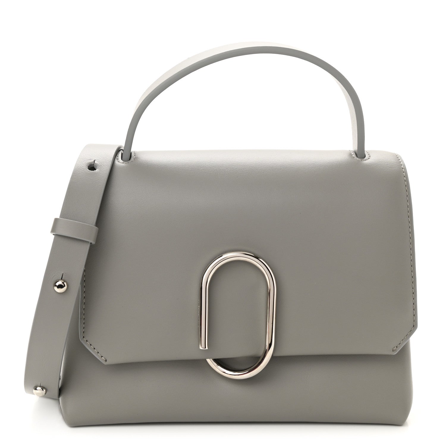 3.1 Phillip Lim Smooth Calfskin Mini Alix Top Handle Satchel Cement 1 of 8