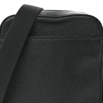 Burberry Pebbled Calfskin Logo Embossed Thornton Messenger Bag Black 10 of 15