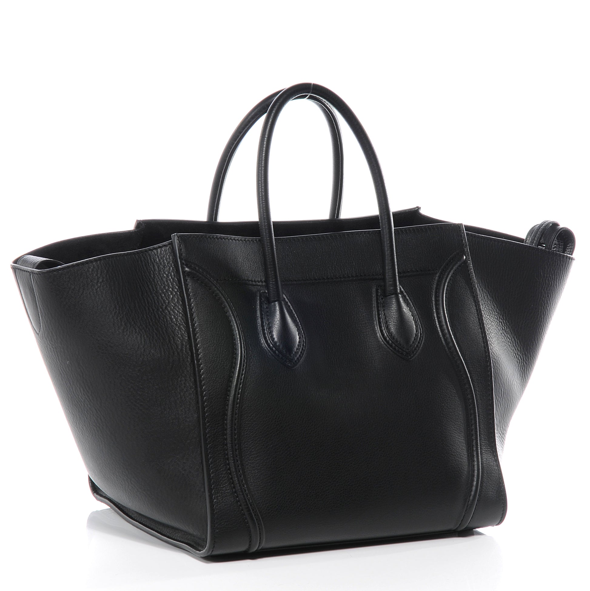 Celine Calfskin Medium Phantom Luggage Black 3 of 8