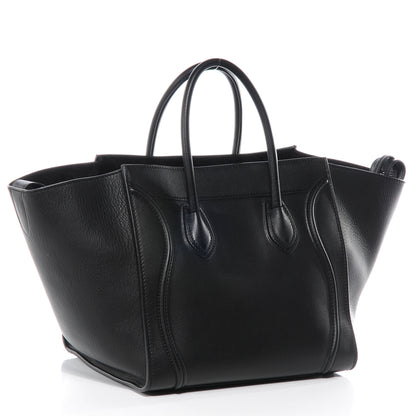 Celine Calfskin Medium Phantom Luggage Black 3 of 8