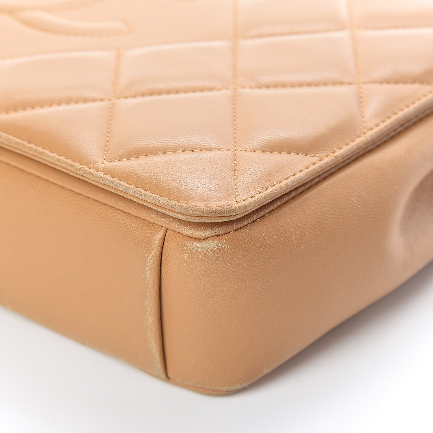 Chanel Lambskin Quilted Medium Diamond CC Flap Beige 13 of 22