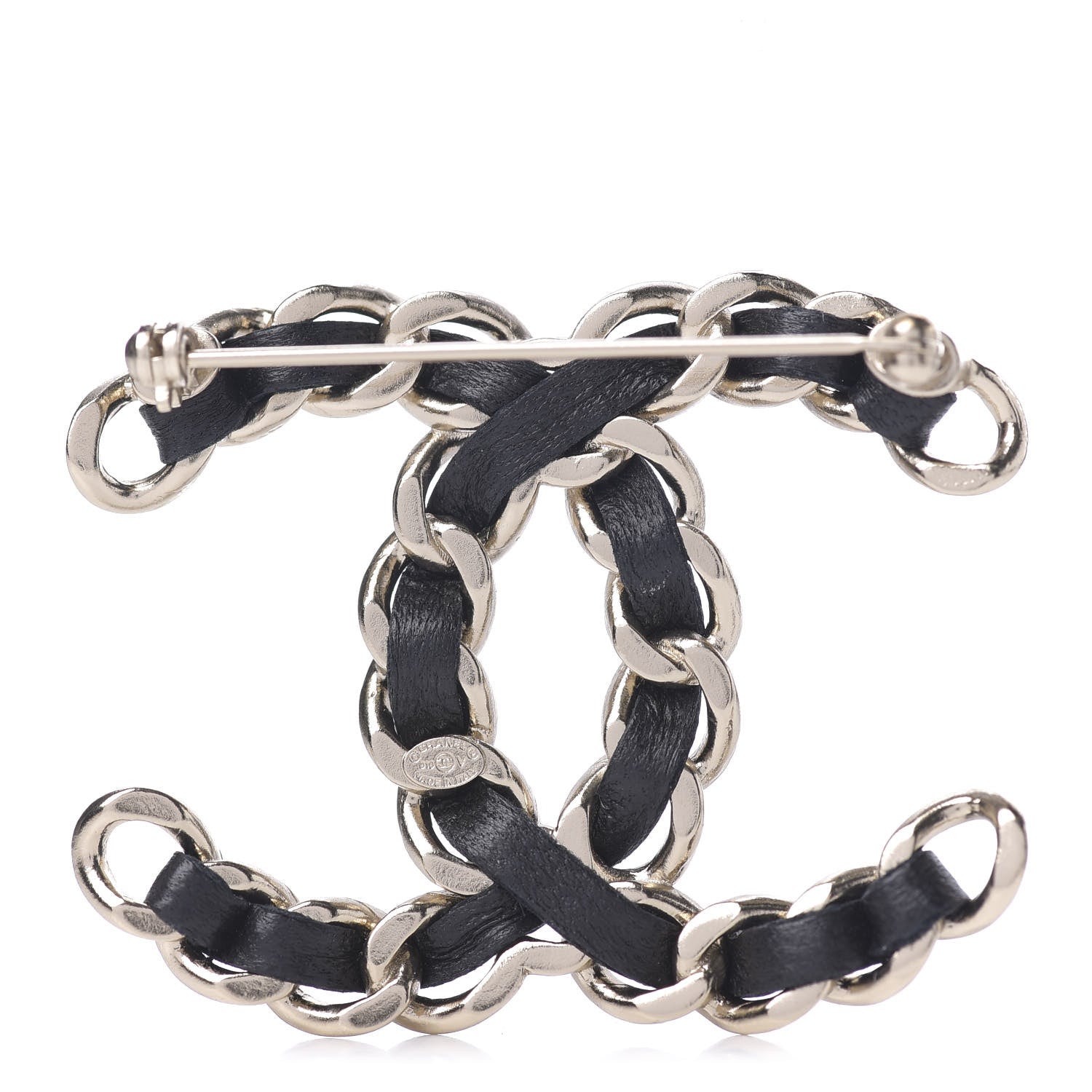 Chanel Lambskin Chain CC Brooch Black Gold 2 of 4