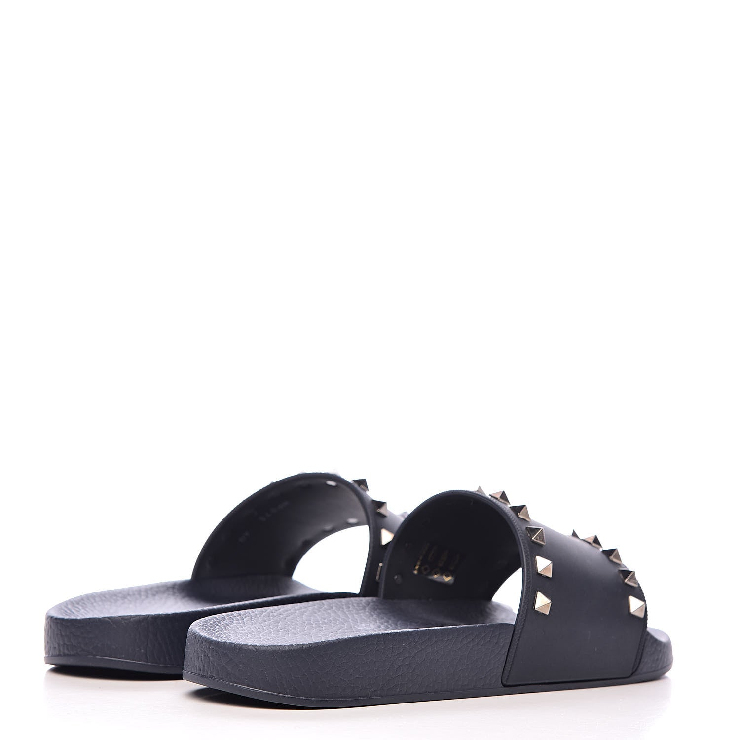 Valentino Garavani Rubber Rockstud Slide Sandals 40 Marine 4 of 10