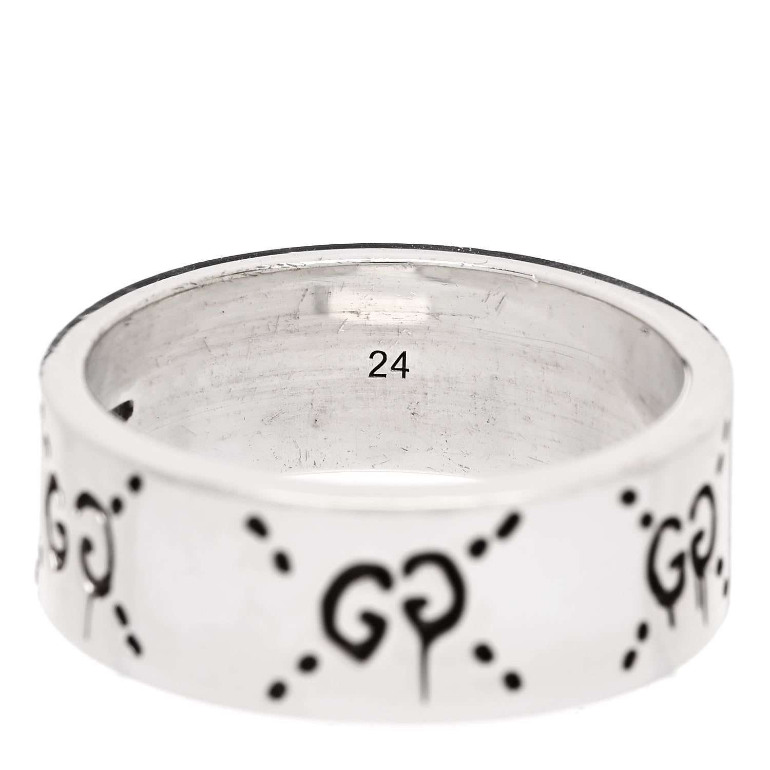 Gucci Sterling Silver GucciGhost Hamlet Skull Ring 63 10.5 6 of 6