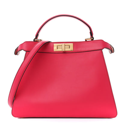 Fendi Vitello Seta Shiny Nappa Medium Peekaboo I SEE U Satchel Lampone Light Rose 3 of 14