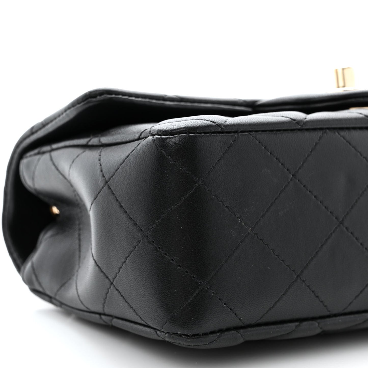 Lambskin Quilted Mini Rectangular Flap Black