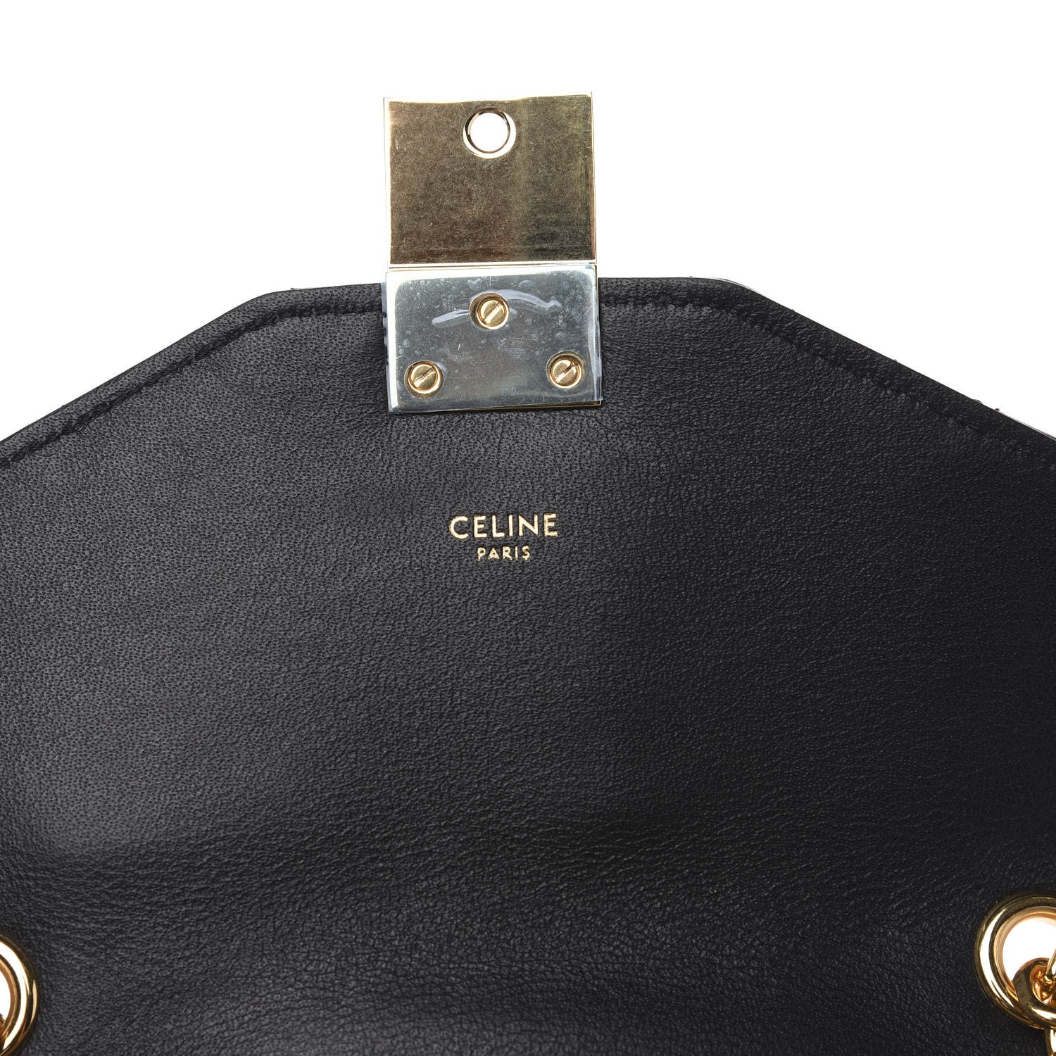 Celine Calfskin Quilted Medium C Bag Black Beige 8 of 8