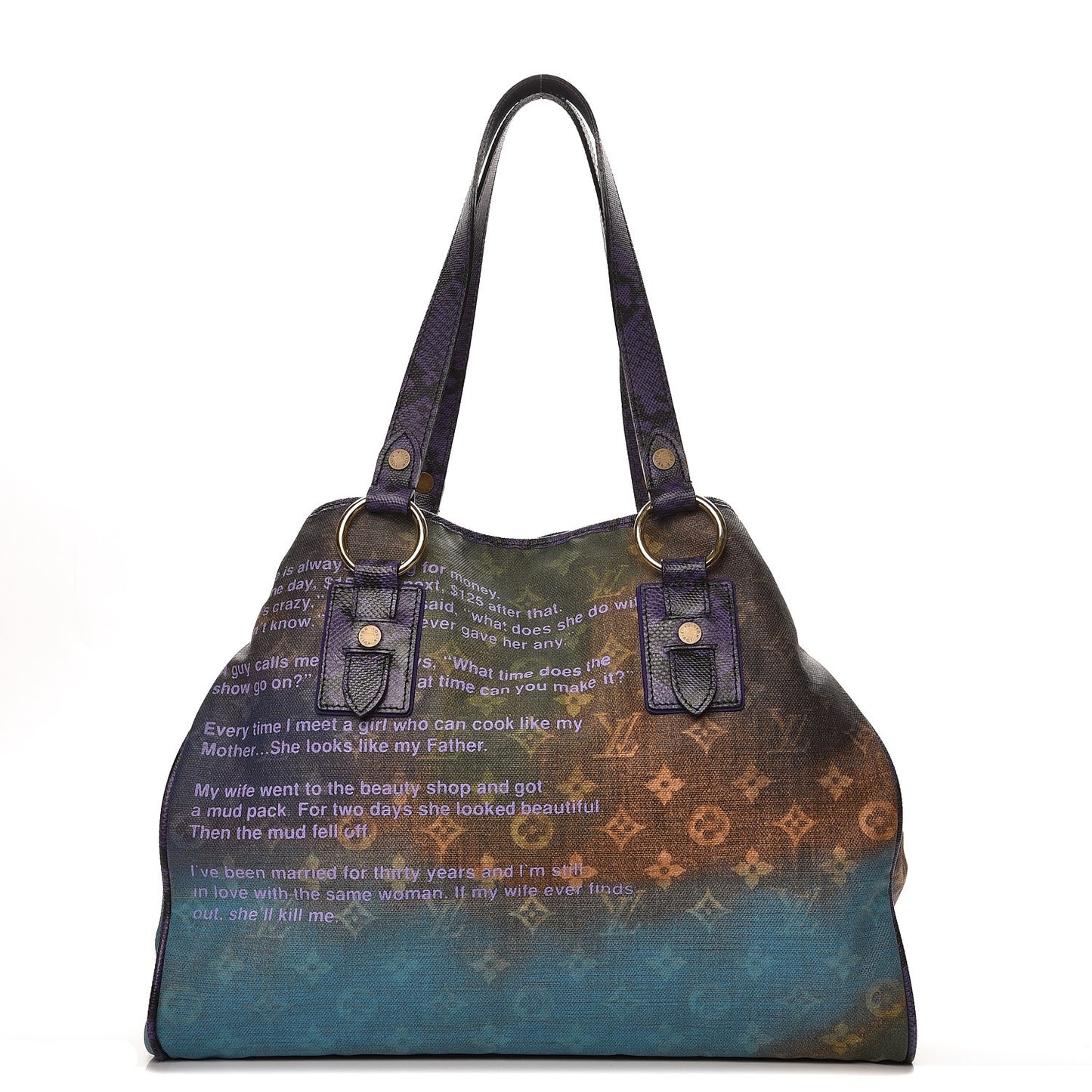 Monogram Karung Heartbreak Jokes Tote Violet