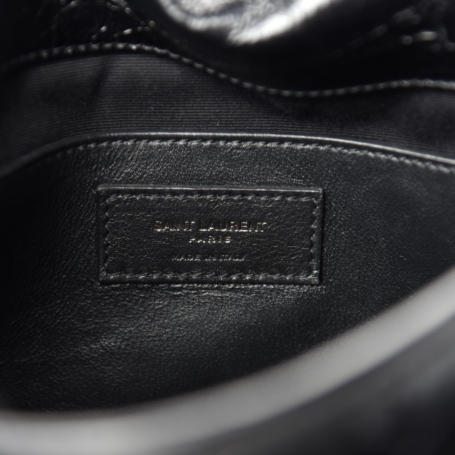 Saint Laurent Crinkled Calfskin Matelasse Monogram Baby Niki Chain Satchel Black 8 of 11