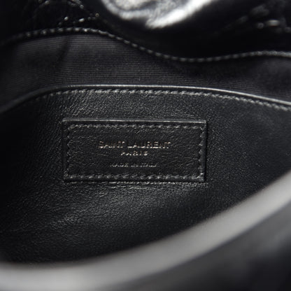 Saint Laurent Crinkled Calfskin Matelasse Monogram Baby Niki Chain Satchel Black 8 of 11