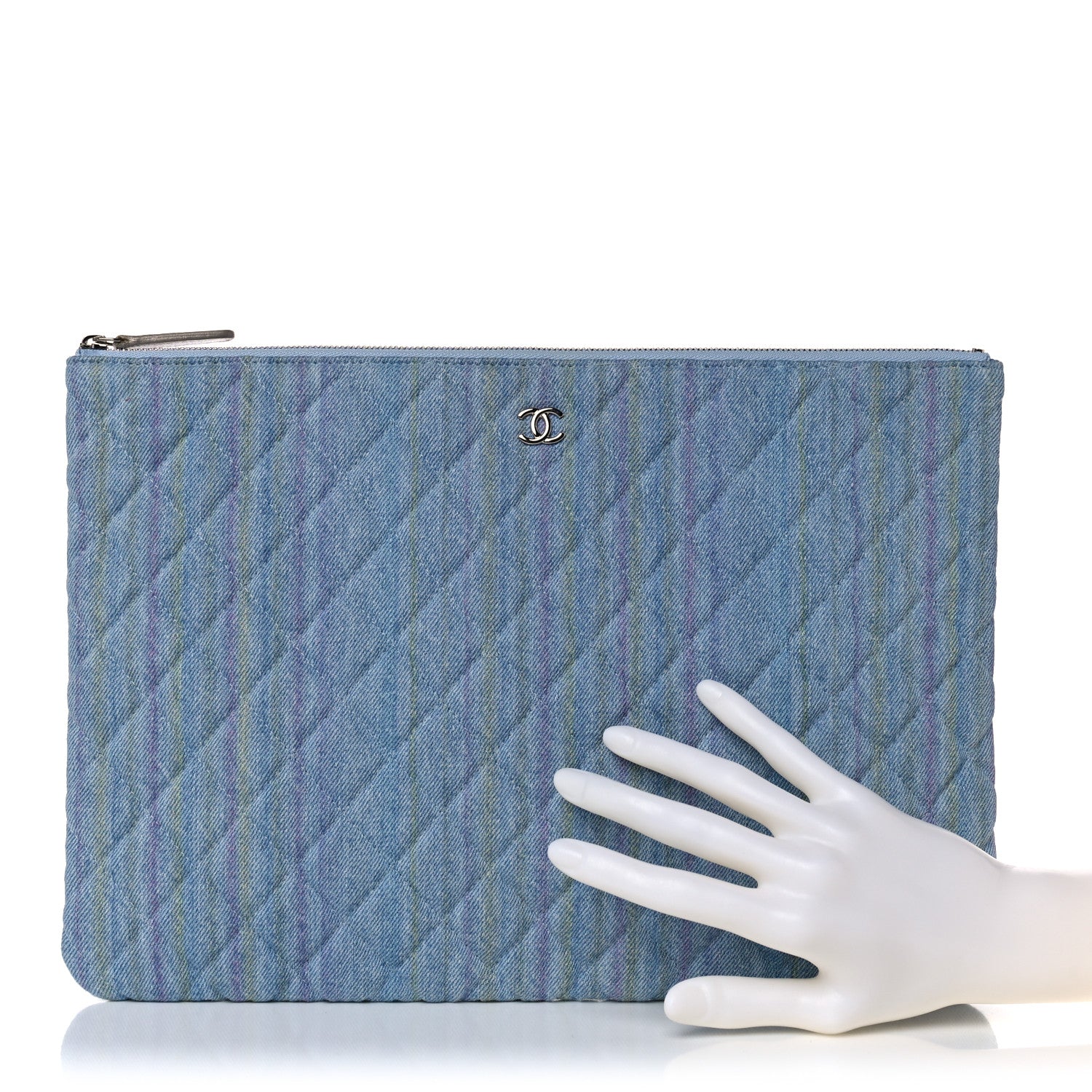 Chanel Denim Medium Cosmetic Case Blue 2 of 11