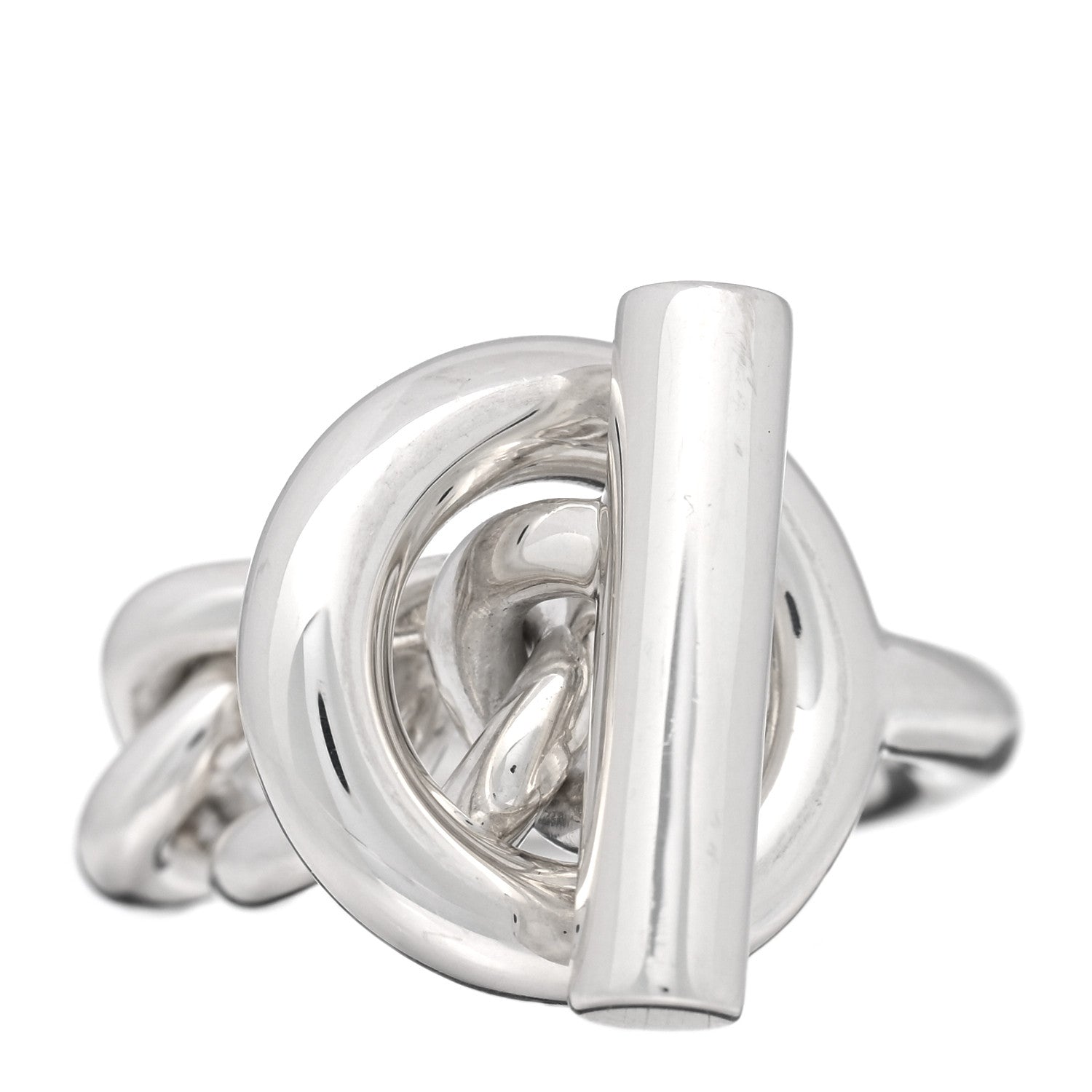 Hermes Sterling Silver GM Croisette Ring 53 6.5 1 of 5