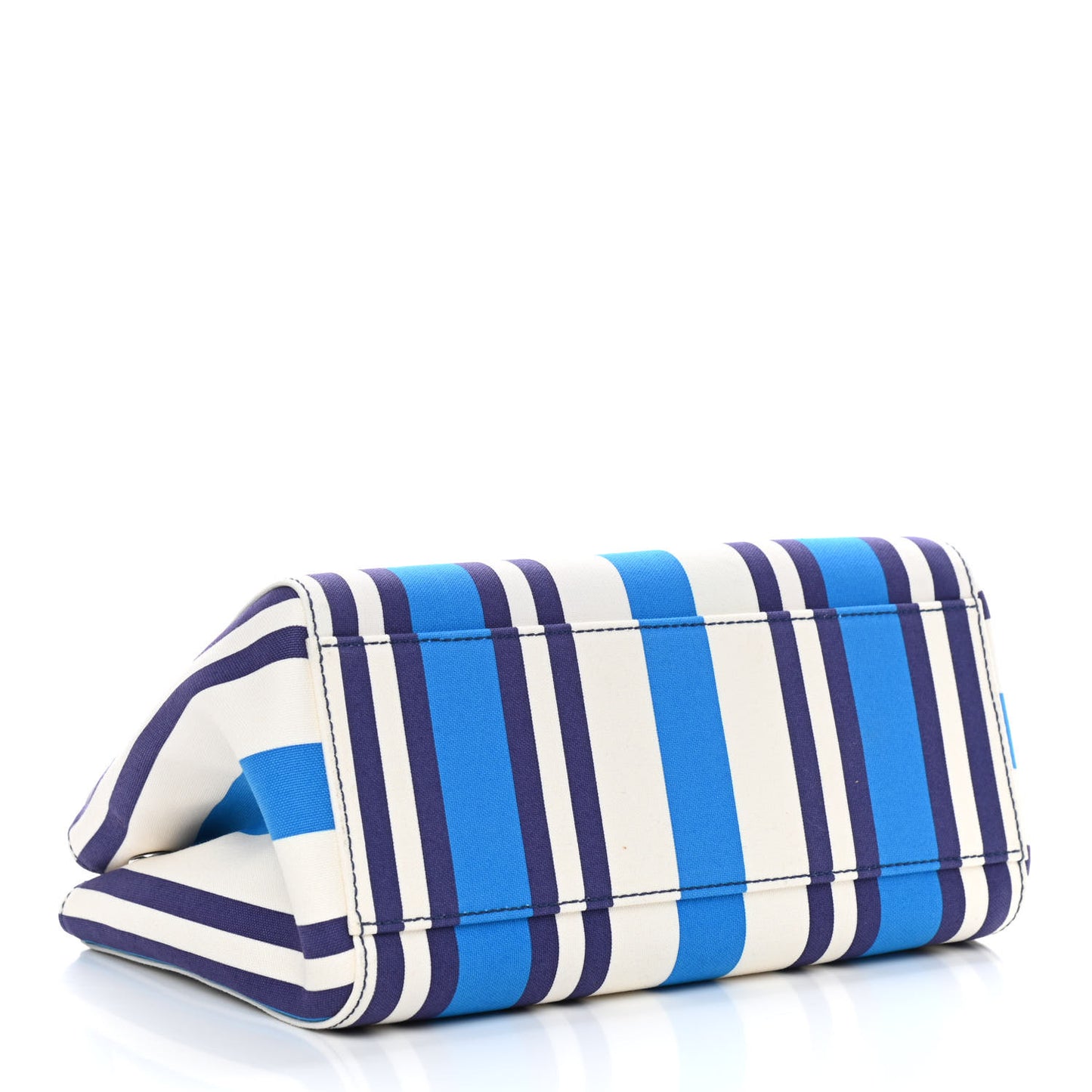 Canvas Striped Small Tote Blue White