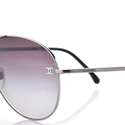 Chanel Aviator CC Sunglasses 4189-T-Q Silver 5 of 11
