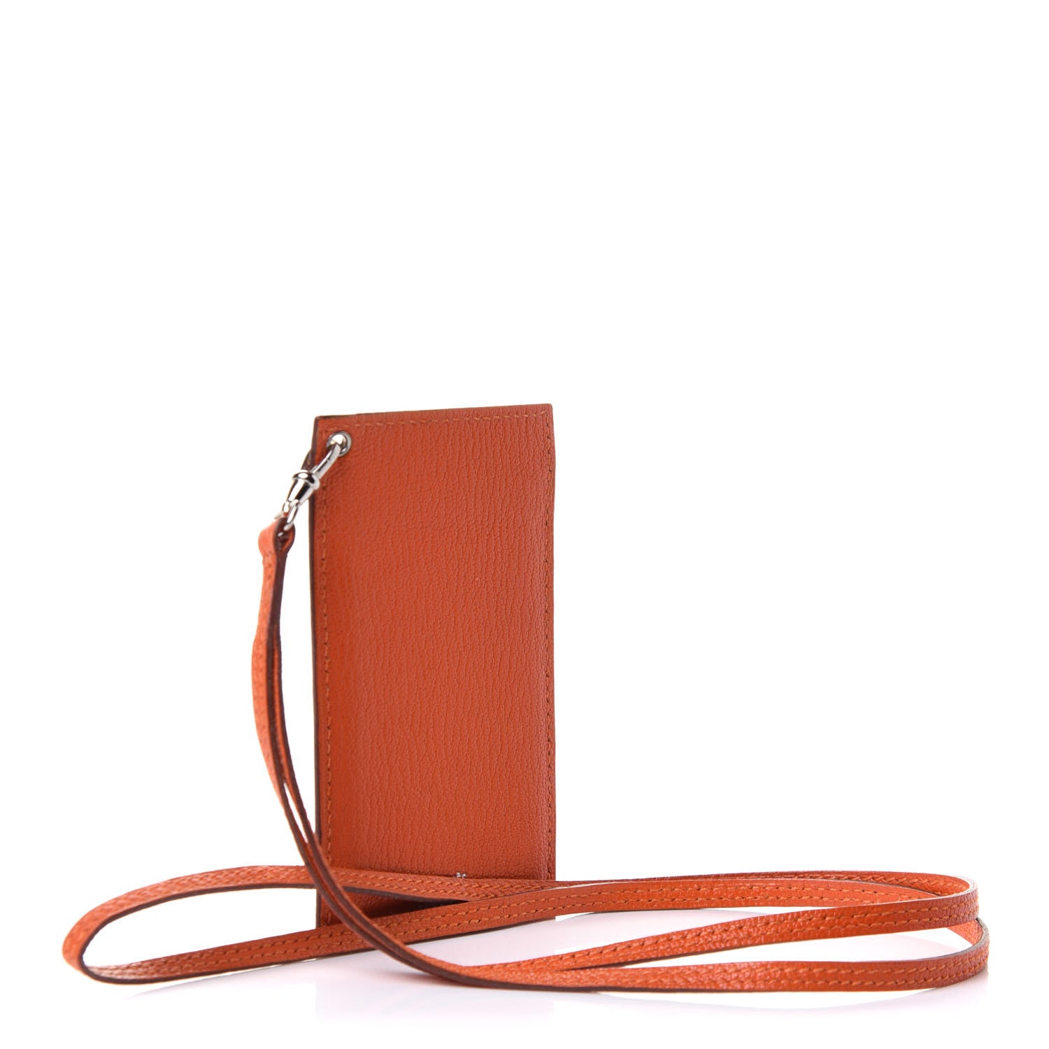 Hermes Chevre Mysore Heidi Badge Holder Orange 3 of 8