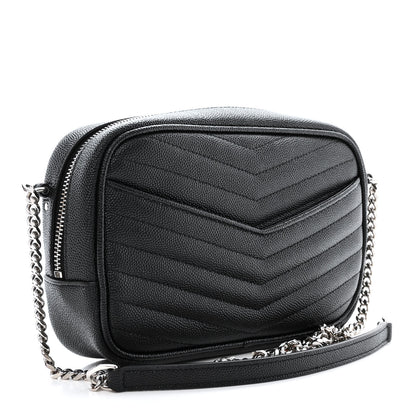 Saint Laurent Grain De Poudre Matelasse Monogram Mini Lou Camera Bag Black 3 of 11
